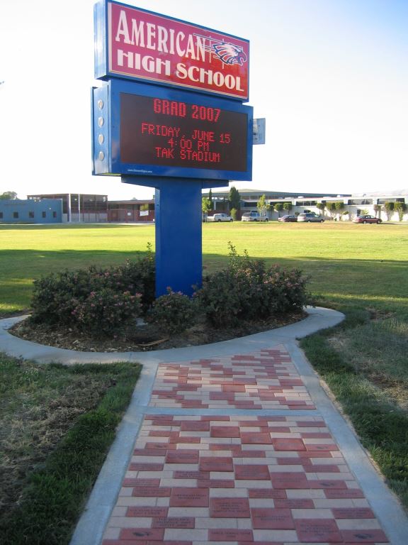 laser engraved brick installation school organization fundraiser