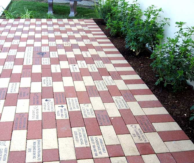 Engraved Bricks at St. John the Baptist School