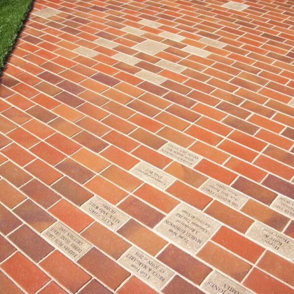 laser engraved brick installation fundraiser